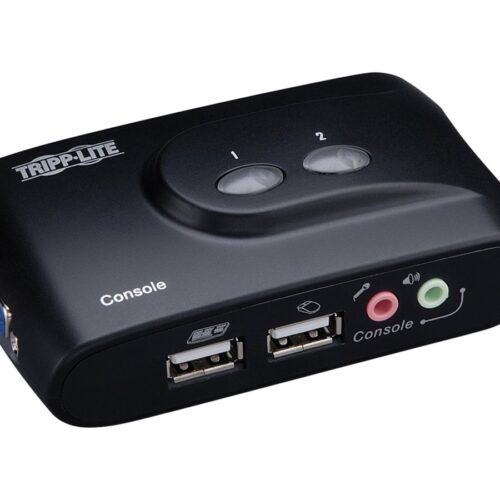 EATON TRIPPLITE 2-Port Compact USB KVM Switch with Audio and Cable