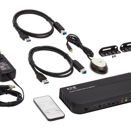 EATON TRIPPLITE 2-Port HDMI/USB KVM Switch 4K 60Hz HDR HDCP 2.2 IR USB Sharing USB 3.0 Cables
