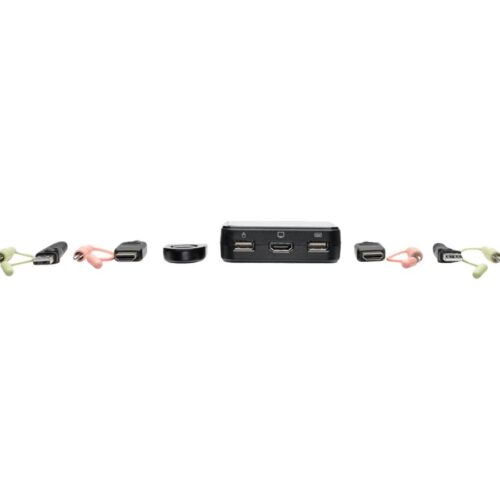 EATON TRIPPLITE 2-Port USB/HD Cable KVM Switch with Audio/Video Cables and USB Peripheral Sharing