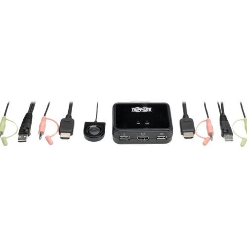 EATON TRIPPLITE 2-Port USB/HD Cable KVM Switch with Audio/Video Cables and USB Peripheral Sharing