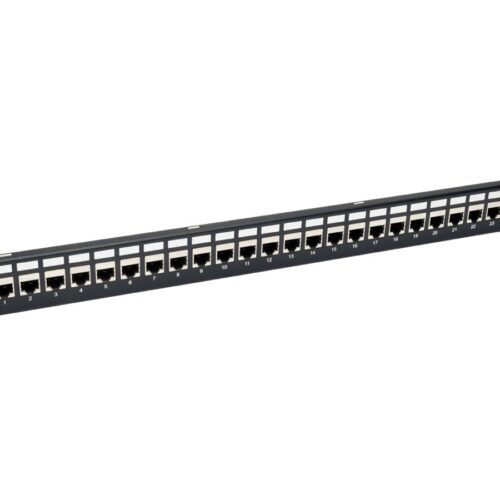 EATON TRIPPLITE 24-Port 1U Rack-Mount STP Shielded Cat6a Feedthrough Patch Panel RJ45 Ethernet TAA