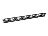 EATON TRIPPLITE 24-Port 1U Rack-Mount STP Shielded Cat6a Feedthrough Patch Panel RJ45 Ethernet TAA