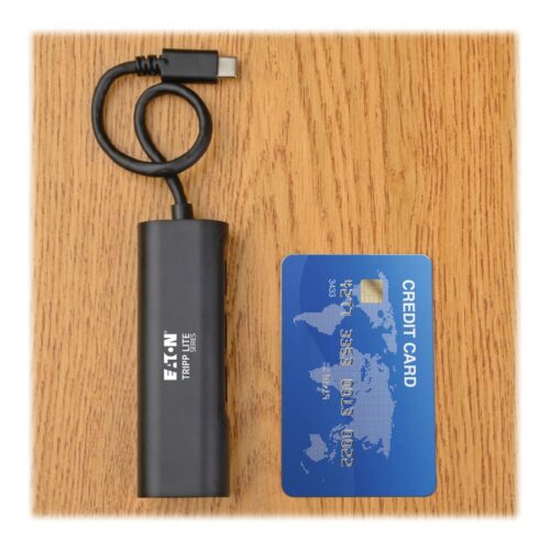 EATON TRIPPLITE 3-Port USB-C Hub with LAN Port USB-C to 3x USB-A Ports and Gbe USB 3.0 Black