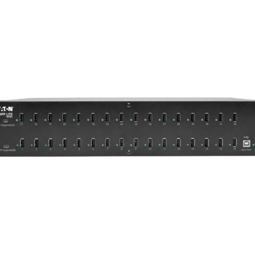EATON TRIPPLITE 32-Port USB Charging Station with Syncing 230V 5V 80A 400W USB Charger Output 2U Rack-Mount