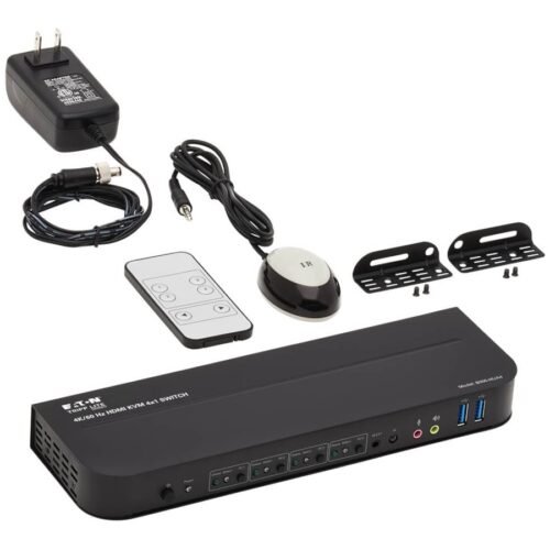 EATON TRIPPLITE 4-Port HDMI/USB KVM Switch 4K 60Hz HDR HDCP 2.2 IR USB Sharing