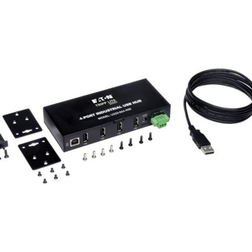 EATON TRIPPLITE 4-Port Industrial-Grade USB 2.0 Hub 15kV ESD Immunity Metal Housing Mountable