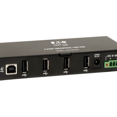 EATON TRIPPLITE 4-Port Industrial-Grade USB 2.0 Hub 15kV ESD Immunity Metal Housing Mountable