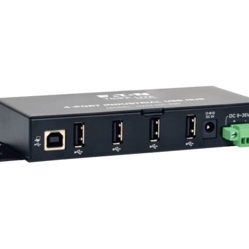 EATON TRIPPLITE 4-Port Industrial-Grade USB 2.0 Hub 15kV ESD Immunity Metal Housing Mountable