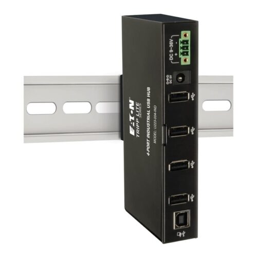 EATON TRIPPLITE 4-Port Industrial-Grade USB 2.0 Hub 15kV ESD Immunity Metal Housing Mountable
