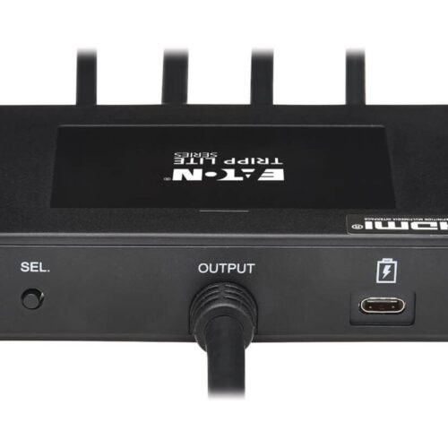 EATON TRIPPLITE 4-Port Presentation Adapter 4K 60Hz 4:4:4 HDMI DP USB-C and 1080p VGA to HDMI Built-In Cables