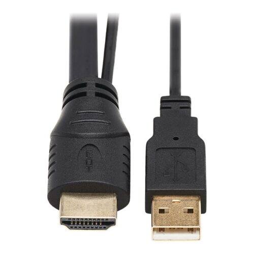 EATON TRIPPLITE 4-Port Presentation Adapter 4K 60Hz 4:4:4 HDMI DP USB-C and 1080p VGA to HDMI Built-In Cables