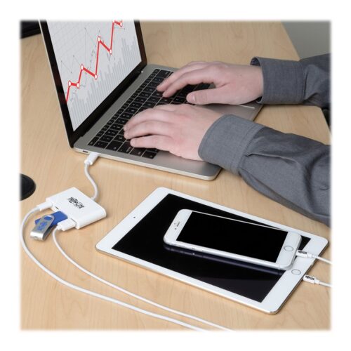 EATON TRIPPLITE 4-Port USB-C Hub USB C to 2x USB-A 2x USB-C USB 3.0 White