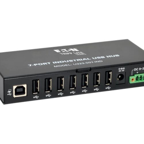 EATON TRIPPLITE 7-Port Industrial-Grade USB 2.0 Hub 15kV ESD Immunity Metal Housing Mountable