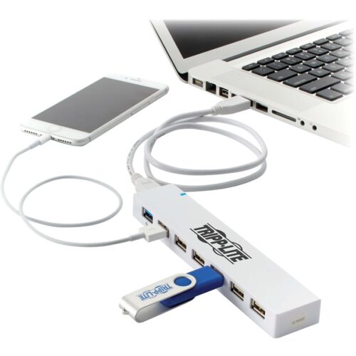 EATON TRIPPLITE 7-Port USB 3.0/USB 2.0 Combo Hub USB Charging 2 USB 3.0 & 5 USB 2.0 Ports