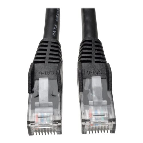 EATON TRIPPLITE Cat6 Gigabit Snagless Molded UTP Ethernet Cable RJ45 M/M Black 3ft. 0.91m
