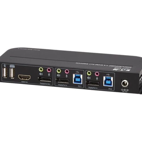 EATON TRIPPLITE Commutateur KVM 2 ports DisplayPort/USB 4K 60 Hz HDR HDCP 2.2 IR DP 1.4 partage USB câbles USB 3.0