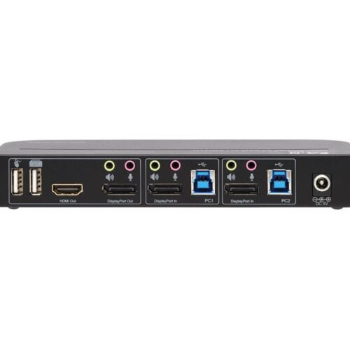 EATON TRIPPLITE Commutateur KVM 2 ports DisplayPort/USB 4K 60 Hz HDR HDCP 2.2 IR DP 1.4 partage USB câbles USB 3.0
