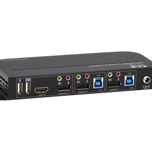 EATON TRIPPLITE Commutateur KVM 2 ports DisplayPort/USB 4K 60 Hz HDR HDCP 2.2 IR DP 1.4 partage USB câbles USB 3.0
