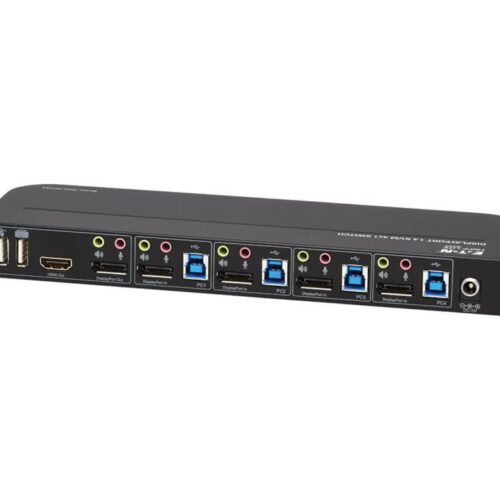 EATON TRIPPLITE Commutateur KVM 4 ports DisplayPort/USB 4K 60 Hz HDR HDCP 2.2 IR DP 1.4 partage USB