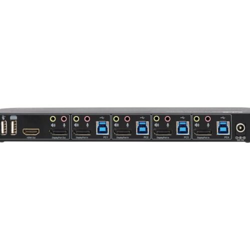 EATON TRIPPLITE Commutateur KVM 4 ports DisplayPort/USB 4K 60 Hz HDR HDCP 2.2 IR DP 1.4 partage USB