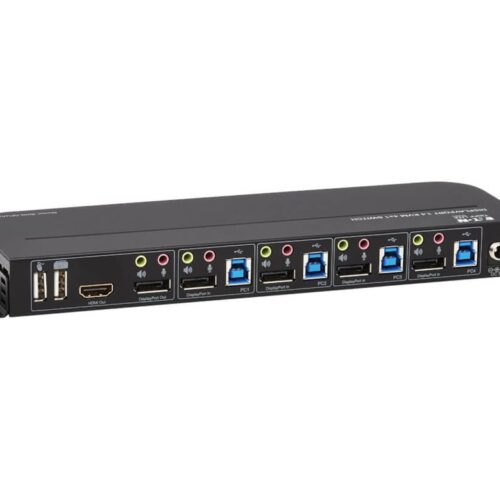 EATON TRIPPLITE Commutateur KVM 4 ports DisplayPort/USB 4K 60 Hz HDR HDCP 2.2 IR DP 1.4 partage USB