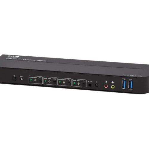 EATON TRIPPLITE Commutateur KVM 4 ports DisplayPort/USB 4K 60 Hz HDR HDCP 2.2 IR DP 1.4 partage USB
