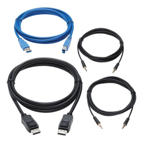 EATON TRIPPLITE DisplayPort KVM Cable Kit for Tripp Lite B005-DPUA2-K and B005-DPUA4 KVM 4K DP USB 3.2 3.5mm 6ft. 1.83m