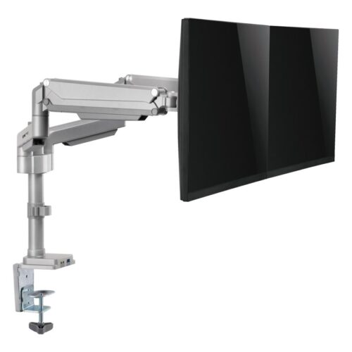 EATON TRIPPLITE Dual-Display Flex-Arm Mount for 13p to 34p Monitors – Clamp or Grommet USB Audio Ports