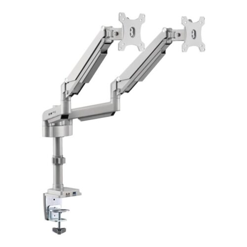 EATON TRIPPLITE Dual-Display Flex-Arm Mount for 13p to 34p Monitors – Clamp or Grommet USB Audio Ports