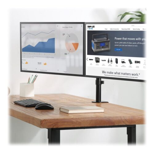 EATON TRIPPLITE Dual-Monitor Flex-Arm Desktop Clamp for 13p to 27p Displays