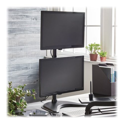 EATON TRIPPLITE Dual Vertical Flat-Screen Desk Stand/Clamp Mount 15inch to 27inch Flat-Screen Displays