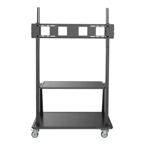 EATON TRIPPLITE Heavy-Duty Rolling TV Cart for 60inch to 105inch Flat-Screen Displays Locking Casters Black