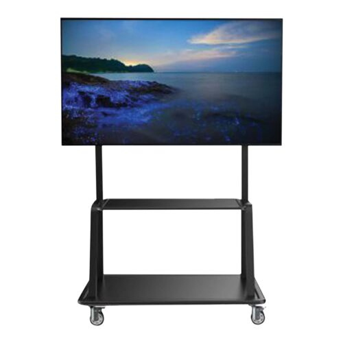 EATON TRIPPLITE Heavy-Duty Rolling TV Cart for 60inch to 105inch Flat-Screen Displays Locking Casters Black