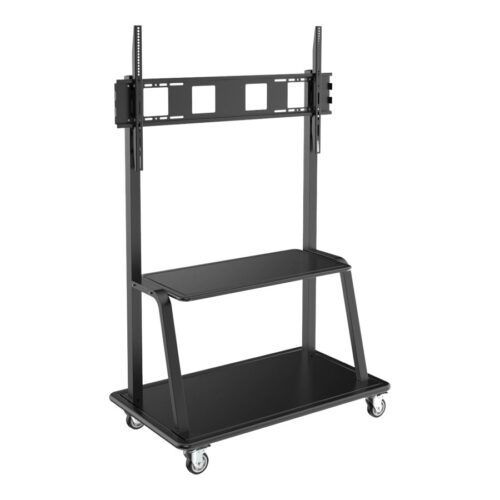 EATON TRIPPLITE Heavy-Duty Rolling TV Cart for 60inch to 105inch Flat-Screen Displays Locking Casters Black