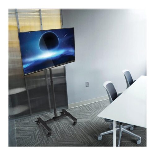 EATON TRIPPLITE Mobile TV Stand – Height Adjustable 13inch to 42inch TVs and Monitors Locking Casters Black