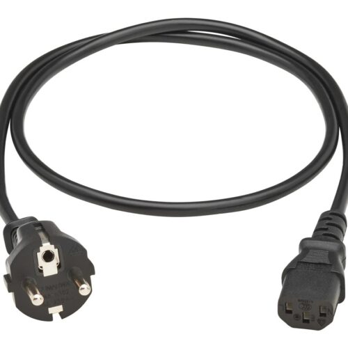 EATON TRIPPLITE PDU Power Cord C13 to Schuko CEE 7/7 – 10A 250V H05VV-F 1M 3.28 FT. Black