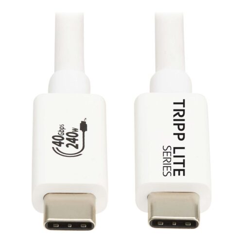 EATON TRIPPLITE series USB4 40Gbps Cable M/M USB-C 8K 60Hz 240W PD Charging White 1m 3.3ft.