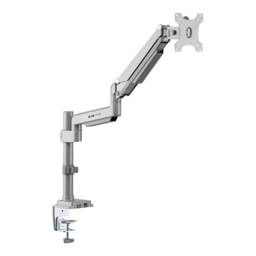 EATON TRIPPLITE Single-Display Flex-Arm Desktop Clamp for 13inch to 34p Displays – USB and Audio Ports Aluminum