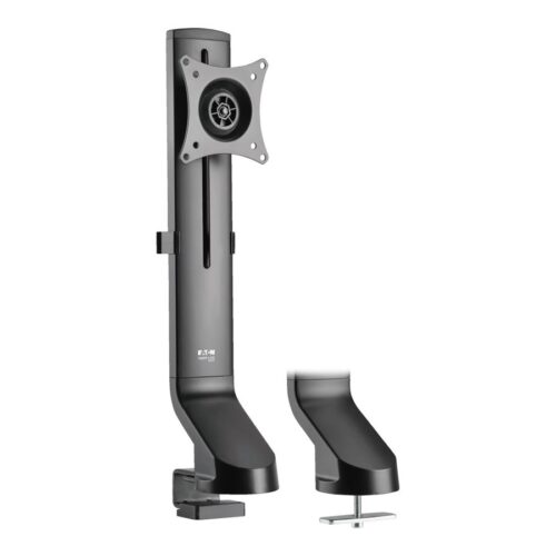 EATON TRIPPLITE Single-Display Monitor Arm with Desk Clamp and Grommet – Height Adjustable 17p to 32p Monitors