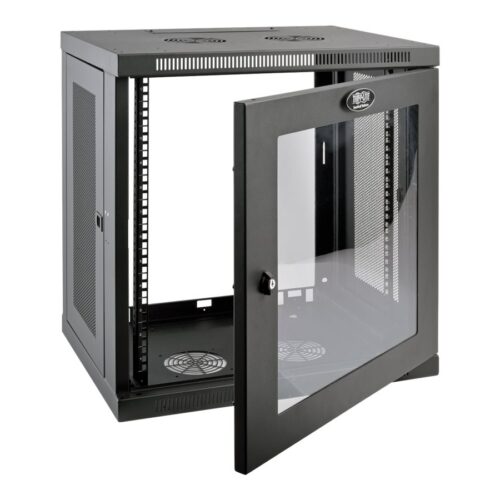 EATON TRIPPLITE SmartRack 12U Low-Profile Switch-Depth Wall-Mount Small Rack Enclosure Clear Acrylic Window