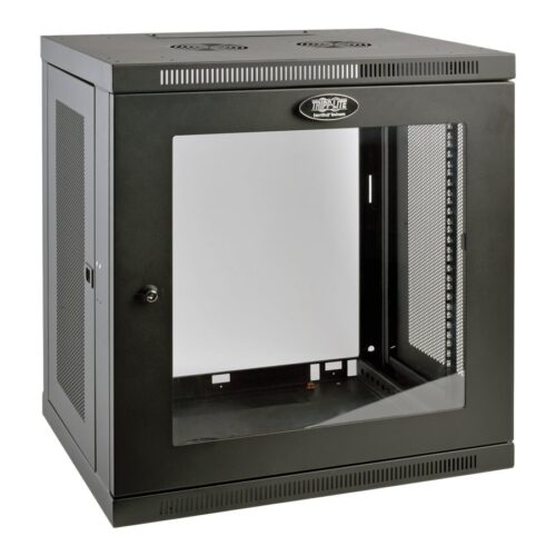 EATON TRIPPLITE SmartRack 12U Low-Profile Switch-Depth Wall-Mount Small Rack Enclosure Clear Acrylic Window