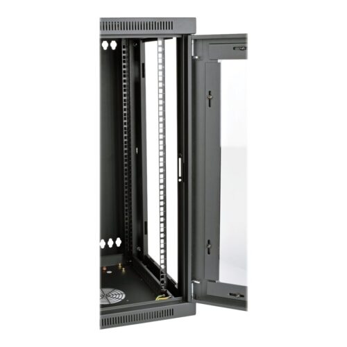 EATON TRIPPLITE SmartRack 15U Low-Profile Switch-Depth Wall-Mount Half-Height Rack Enclosure Clear Acrylic Window