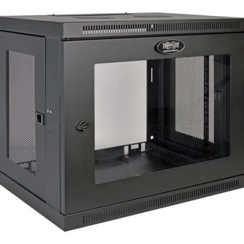 EATON TRIPPLITE SmartRack 9U Low-Profile Switch-Depth Wall-Mount Mini Rack Enclosure Clear Acrylic Window