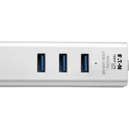 EATON TRIPPLITE USB 3.0 SuperSpeed to Gigabit Ethernet NIC Network Adapter with 3 Port USB 3.0 Hub