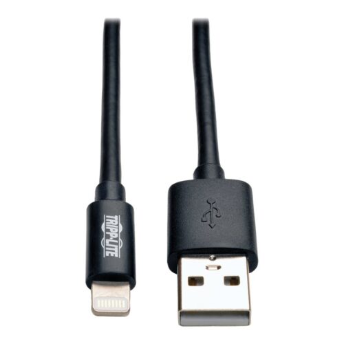 EATON TRIPPLITE USB-A to Lightning Sync/Charge Cable MFi Certified – Black M/M USB 2.0 10ft. 3.05m
