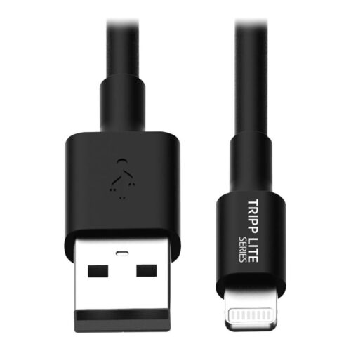 EATON TRIPPLITE USB-A to Lightning Sync/Charge Cable MFi Certified – Black M/M USB 2.0 10ft. 3.05m