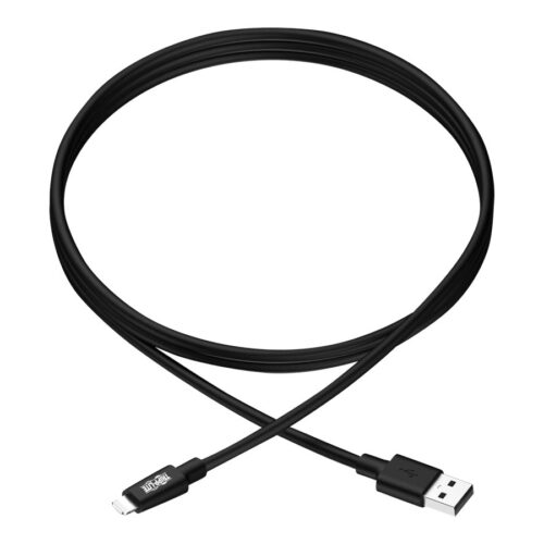 EATON TRIPPLITE USB-A to Lightning Sync/Charge Cable MFi Certified – Black M/M USB 2.0 10ft. 3.05m