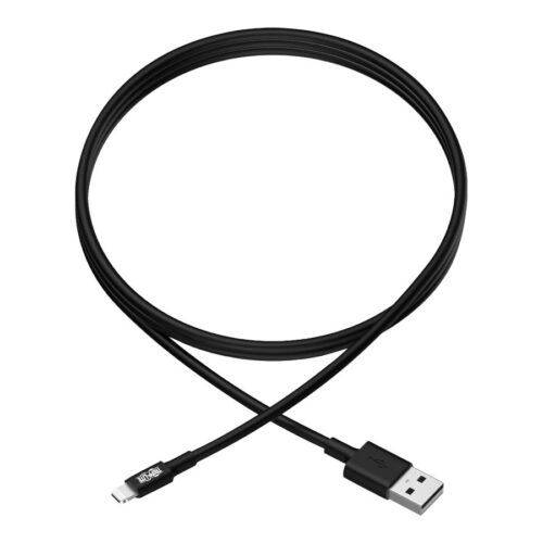 EATON TRIPPLITE USB-A to Lightning Sync/Charge Cable MFi Certified – Black M/M USB 2.0 3ft. 0.91m