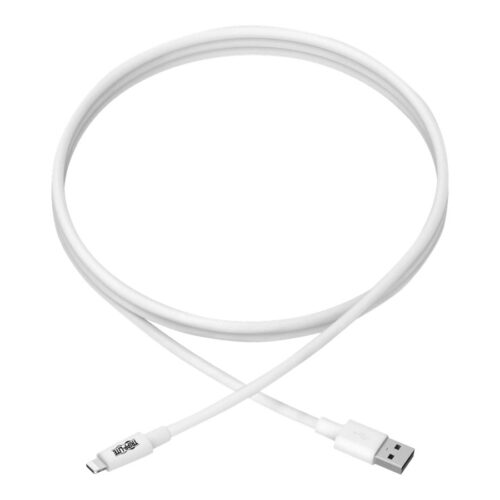 EATON TRIPPLITE USB-A to Lightning Sync/Charge Cable MFi Certified – White M/M USB 2.0 10ft. 3.05m