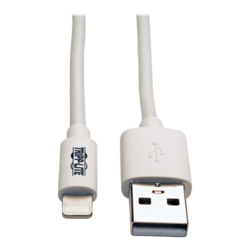 EATON TRIPPLITE USB-A to Lightning Sync/Charge Cable MFi Certified – White M/M USB 2.0 6ft. 1.83m